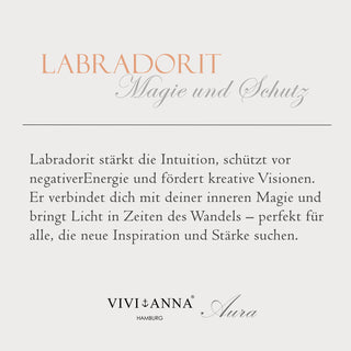 Petite-Magie & Balance – Labradorit-Mondstein-Armband mit goldenem Perlmutt-Mond
