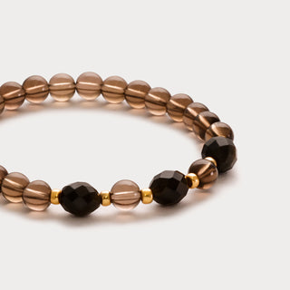 Aurora-Schutz & Klarheit – Obsidian-Rauchquarz-Armband