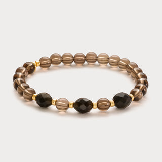 Aurora-Schutz & Klarheit – Obsidian-Rauchquarz-Armband