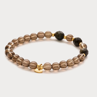 Aurora-Schutz & Klarheit – Obsidian-Rauchquarz-Armband