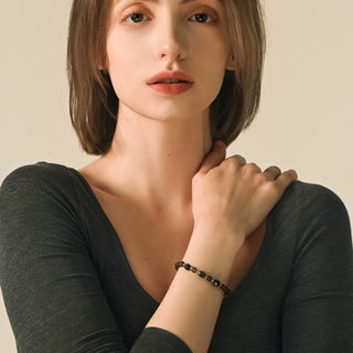 Aurora-Schutz & Klarheit – Obsidian-Rauchquarz-Armband