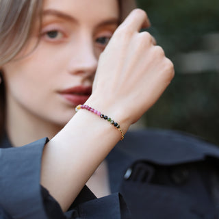 Balance-Farbenpracht & Eleganz – Regenbogen-Turmalin-Armband