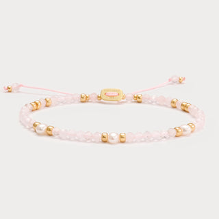 Petite-Liebe & Harmonie – Rosenquarz-Süßwasserperlen-Armband