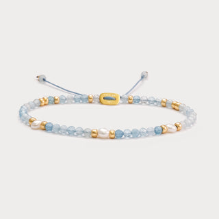 Petite-Ruhe & Klarheit – Aquamarin-Süßwasserperlen-Armband