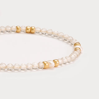 Petite-Positivität & Eleganz – Citrin-Süßwasserperlen-Armband