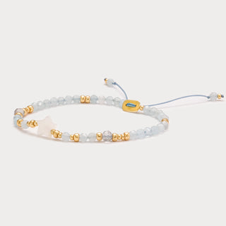 Petite-Hoffnung & Schutz – Aquamarin-Labradorit-Armband mit Perlmutt-Stern
