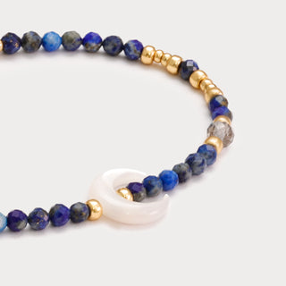 Petite-Weisheit & Intuition – Lapislazuli-Labradorit-Armband mit Perlmutt-Mond