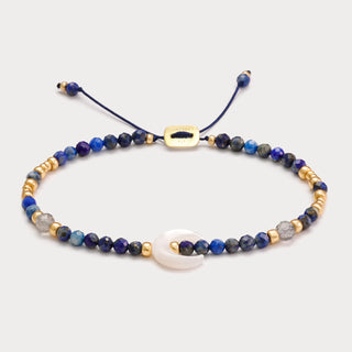 Petite-Weisheit & Intuition – Lapislazuli-Labradorit-Armband mit Perlmutt-Mond