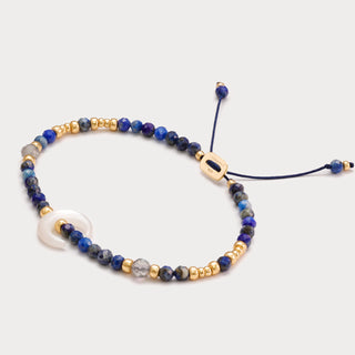 Petite-Weisheit & Intuition – Lapislazuli-Labradorit-Armband mit Perlmutt-Mond