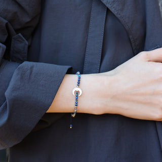 Petite-Weisheit & Intuition – Lapislazuli-Labradorit-Armband mit Perlmutt-Mond