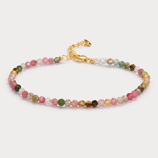 Whisper-Filigrane Eleganz – Regenbogen-Turmalin Armband