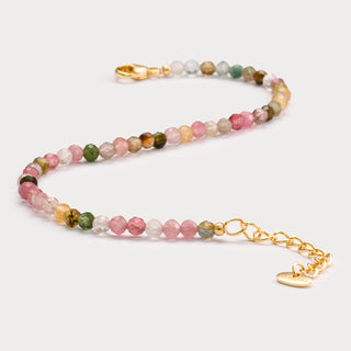 Whisper-Filigrane Eleganz – Regenbogen-Turmalin Armband