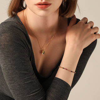 Whisper-Filigrane Eleganz – Regenbogen-Turmalin Armband