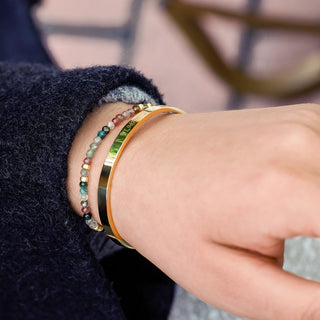 Whisper-Filigrane Eleganz – Regenbogen-Turmalin Armband